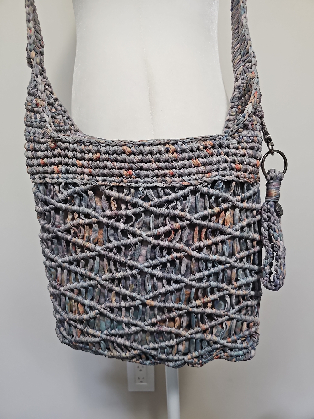 The Sak Gaia Crochet Crossbody Bag – Blue/Grey Boho Eco-Friendly Style